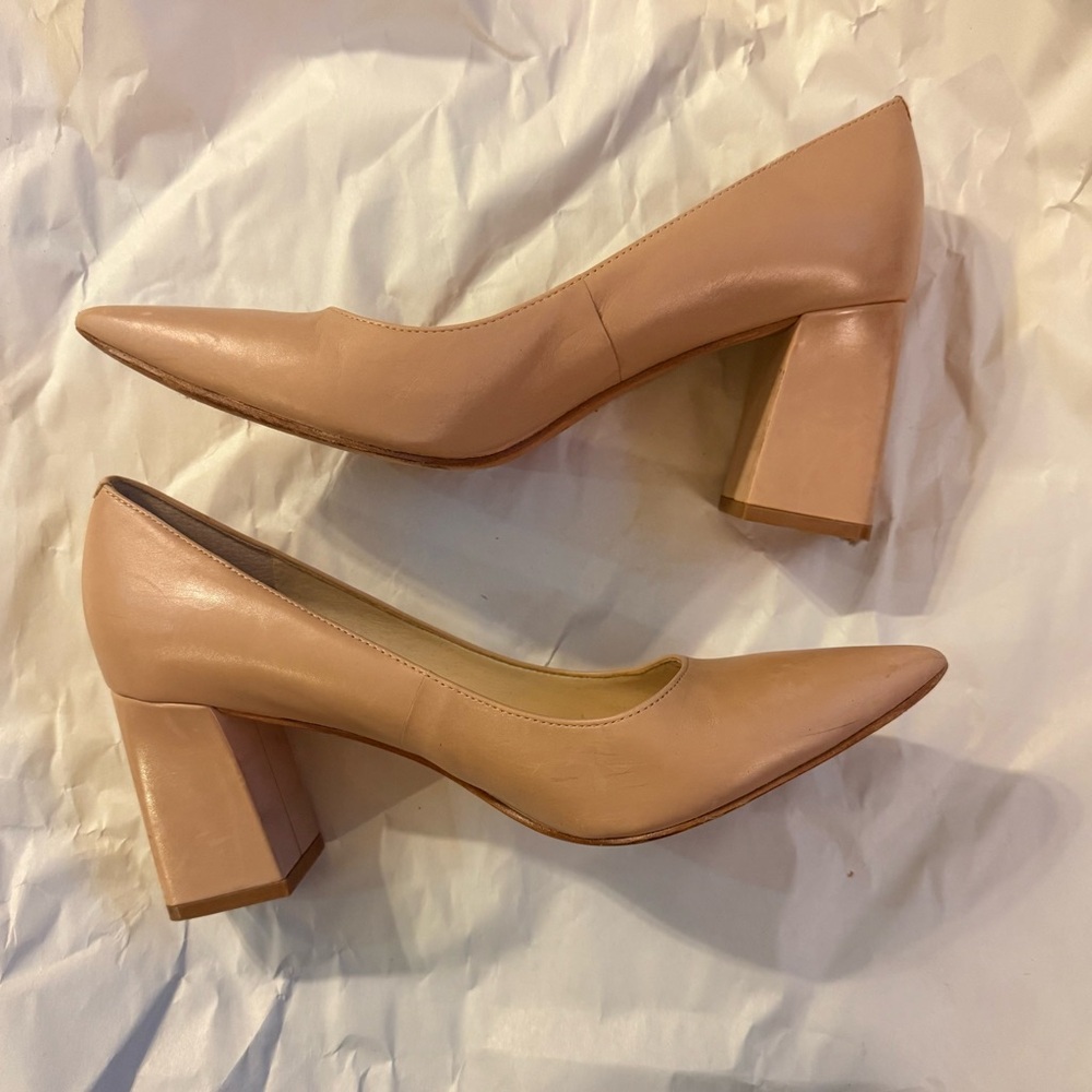 Marc Fisher Nude Block Heel Pumps